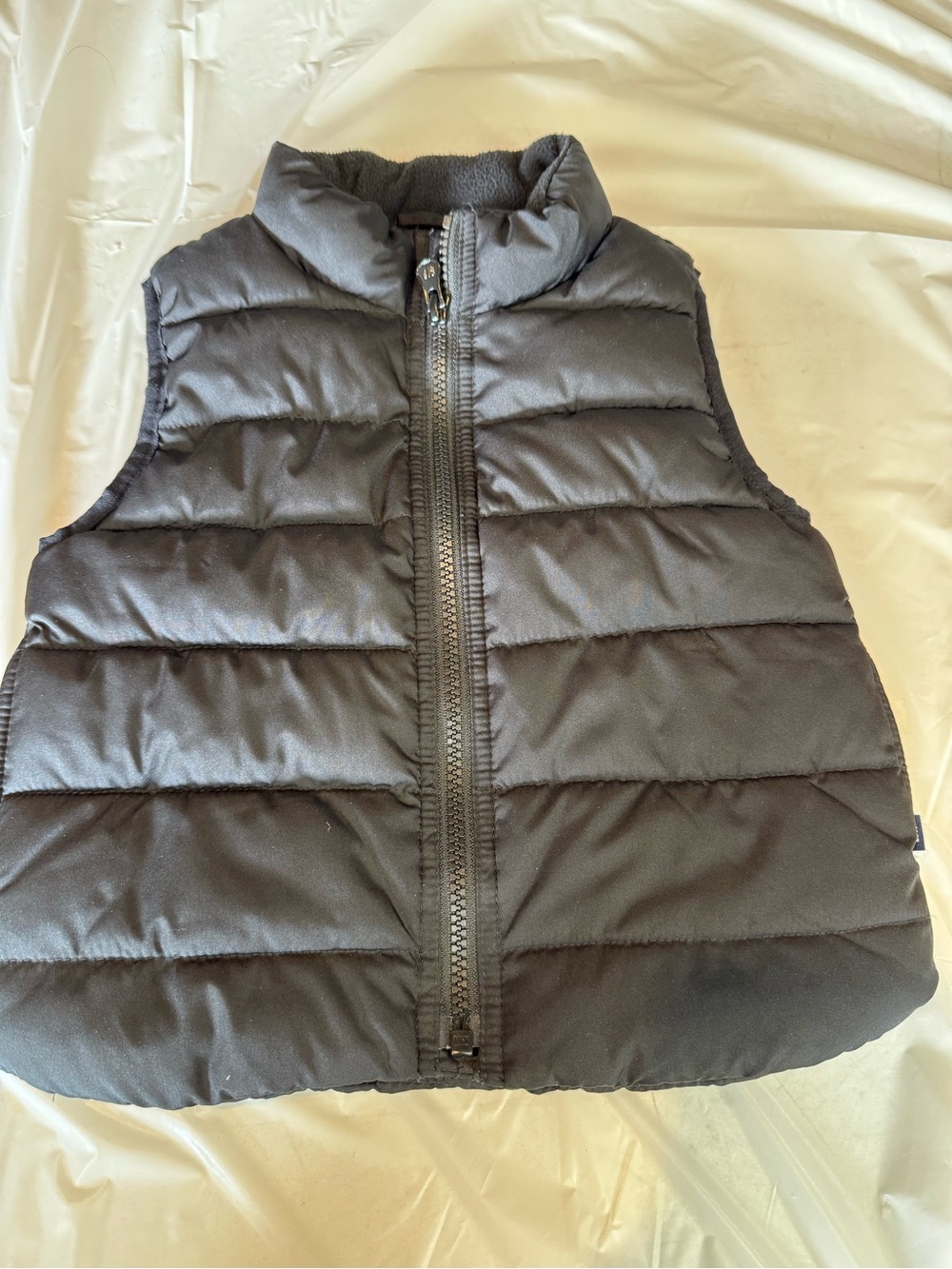 GAP Baby Black Quilted Vest with Zipper